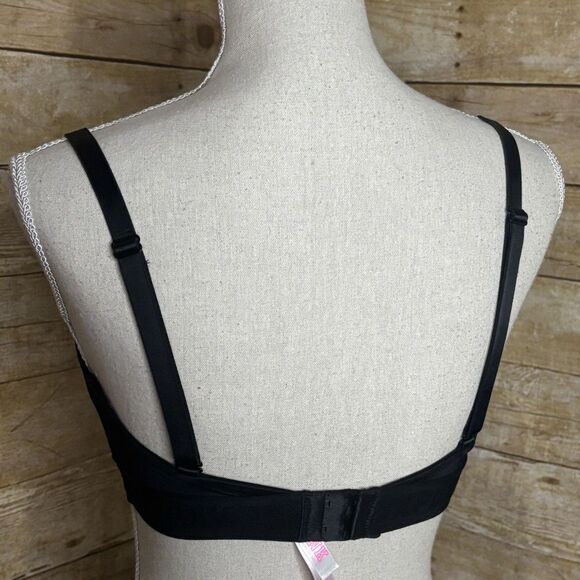 PINK VICTORIA'S SECRET BLACK WEAR EVERYWHERE WIRELESS LIGHTLY LINED BRA SIZE 36D - Picture 2 of 3